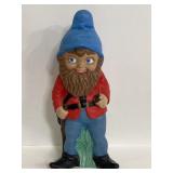 Vintage painted plaster garden gnome