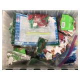 Tote of assorted crafting supplies