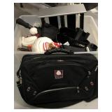 Tote of assorted household goods-no lid