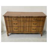Vintage French style 6-drawer fruit wood dresser