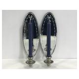 Pair of vintage partylite mirrored wall sconces