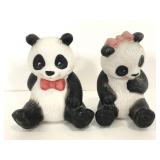 Two petite Avon fine collectible panda figurines