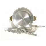 Vintage small metal pans and crumb pan