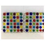 Pair of art glass coasters