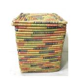 Vintage woven laundry hamper