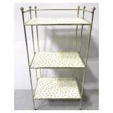 Heavy gold toned 3 shelf metal rack