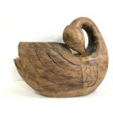 Carved wood duck