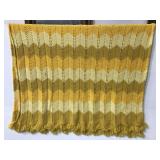 Chevron print crocheted throw blanket