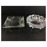 Two glass ashtrays