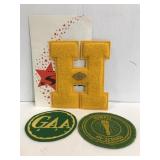 Varsity letter and school patches