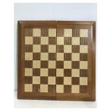Folding wood chess board with pieces