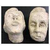 Pair of clay busts