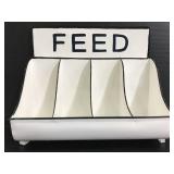 Enameled feed container