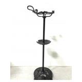 Cast metal black ashtray stand