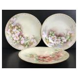 Three vintage Limoges plates