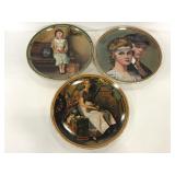 Trio of Knowles Norman Rockwell decorative plates