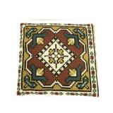 Cross stitch green seat cushion