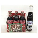 Vintage glass Coca-Cola super bowl bottles