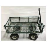 Vintage Green metal utility wagon w/ handle