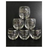 MCM car silver rimmed rocks glasses