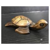 Wood carved small turtle