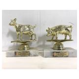 browns Livestock Supply goat and pig on marble