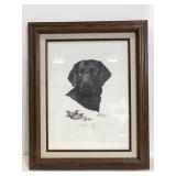 Framed and Sidney black lab print