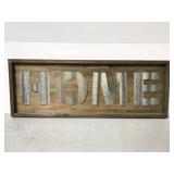 Farm house wood and metal Home sign