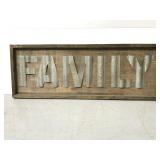 Farmhouse wood and metal Family sign