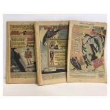 Three vintage comics no covers