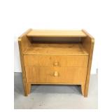Light wood end table/ nightstand with top shelf