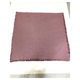 Maroon and white stitched large throw blanket
