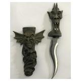 Gargoyle stainless steel dagger with sheath