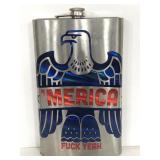 " Merica Eff Yeah" large stainless steel flask