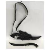 Knife w/ leather crossbody sheath