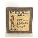 Vintage "My Blue Denim Prayer" wall plaque