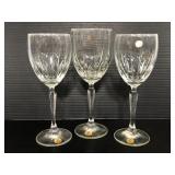 Three Cristallerie Zwiesel crystal wine glasses