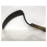 Sickle with wood handle and 11.5in blade