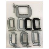 8 metal assorted table clamps