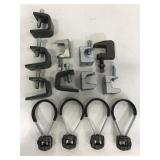 Bag of metal work clamps and other work supplies