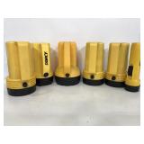 6 yellow and black assorted flashlights