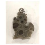 Michigan Petoskey stone charm