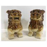 Two ceramic Chinese dragon figurines