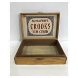 Wood Schafers Crooks rum cured cigar box