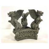 Gargoyle tea lite candle holder resin