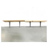 Two wood shelves with brackets