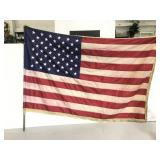 Vintage American flag on pole