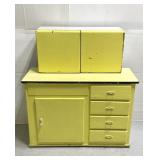 Vintage retro yellow kitchen counter/cabinet