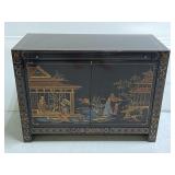 Habersham Asian chinoiserie lacquer bar cabinet