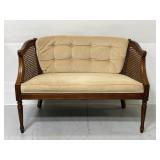 Vintage Mid-century cane barrel back loveseat